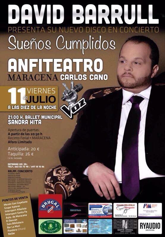 No te lo puedes perder. Este viernes dia 11 de Julio en Granada <a href="/DavidBLaVoz/">David Barrull</a>