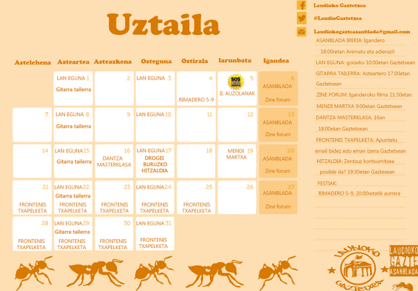 Uztaileko plana: Mendi martxa, dantza masterklasa... ta gehio! <a href="/aiaraldea/">Aiaraldea.eus</a> <a href="/zaraobedigital/">Zaraobe Digital</a> @topatuinfo @GazteIraultza