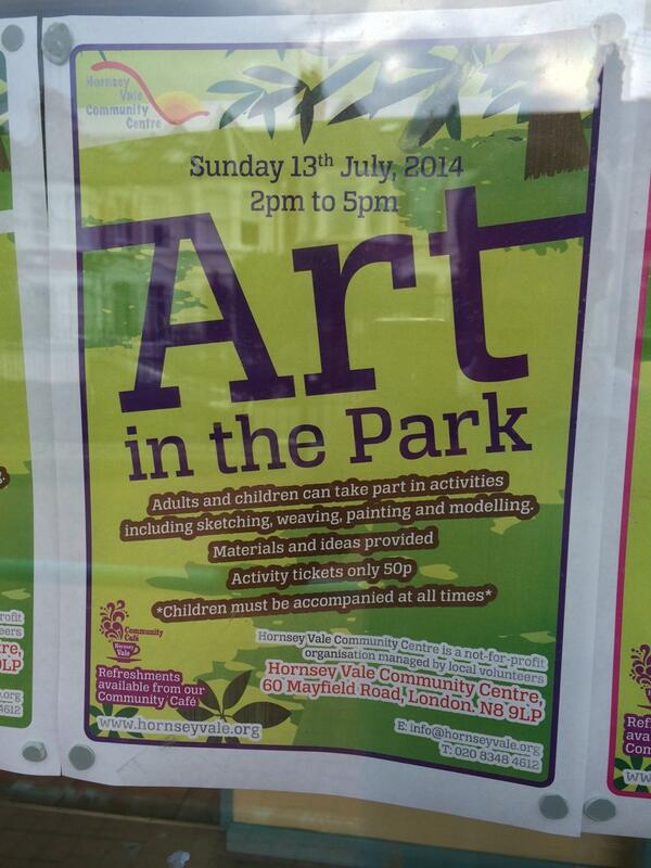 Crouch_End (@crouch_end) on Twitter photo Adults & children can take part in #ArtinthePark <a href="/StationersPark/">Stationers Park</a> this Sunday 13th July 2-5pm Arranged by <a href="/HornseyVale/">Hornsey Vale Community Centre</a> Adults & children can take part in #ArtinthePark <a href="/StationersPark/">Stationers Park</a> this Sunday 13th July 2-5pm Arranged by <a href="/HornseyVale/">Hornsey Vale Community Centre</a>