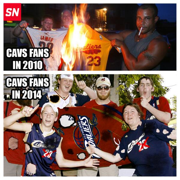 cleveland fans burn jersey