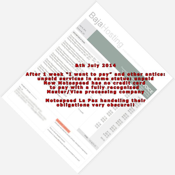 Very obscure handling of their obligations <a href="/MotospeedLaPaz/">MotoSpeed LaPaz</a> <a href="/MotoSpeedBaja/">MotoSpeed Baja</a> #ConArtists ? We inform all BajaSites