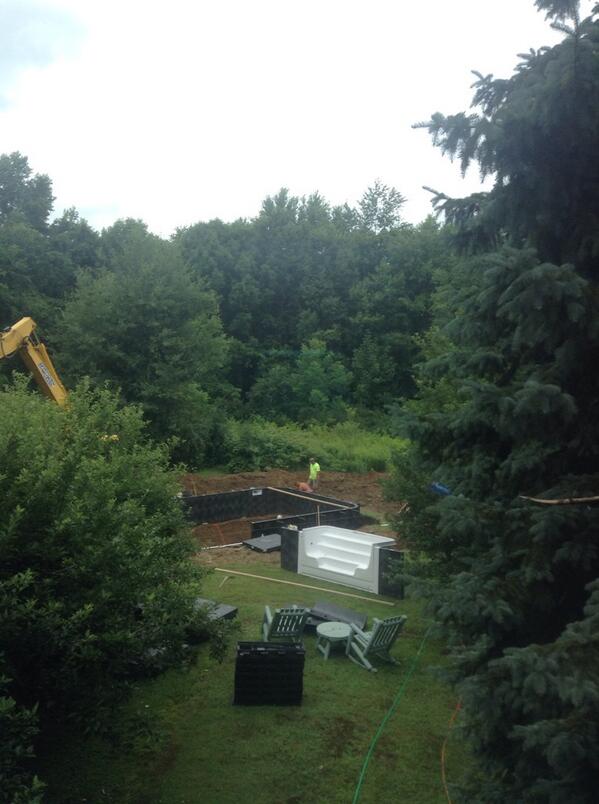 JacobSimora's tweet photo. Pool is finally under construction👏 http://t.co/7HiQs5LWgO