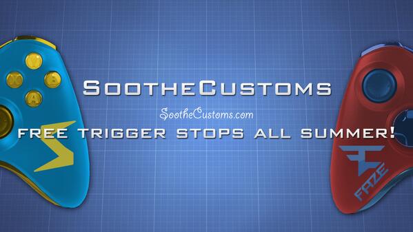 SootheCustoms's tweet photo. All summer long! Get FREE Trigger stops on Xbox 360 orders from SootheCustoms! Order here! http://t.co/TqNwOashF0 | http://t.co/9EJorVvoTI
