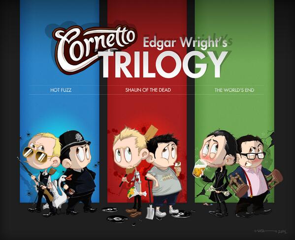 Hashtag_Genius's tweet photo. My Little #CornettoTrilogy Poster is born! :_) With all my love to @simonpegg @nickjfrost and @edgarwright !!! #FAN http://t.co/6glVYIUe5T