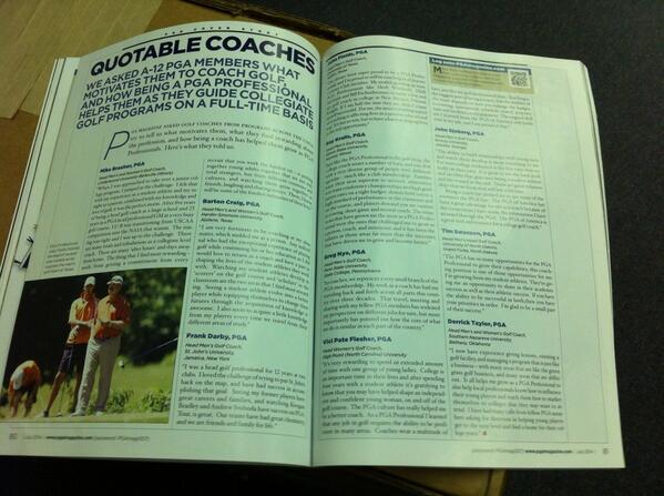 GolfCoachesAssn's tweet photo. Great feature in the July @PGAmag on College Coaches who are also PGA Professionals. http://t.co/hwSgbX24Pa http://t.co/vgfgInnENF