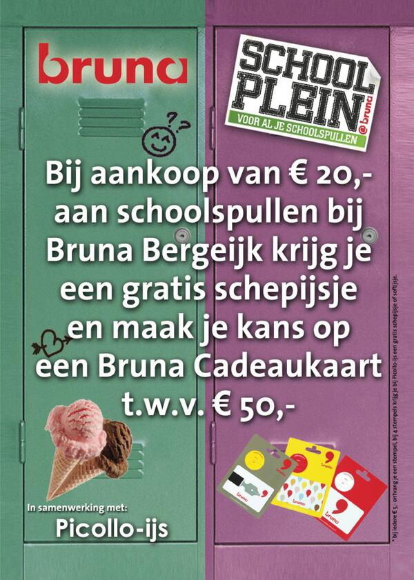 Scoor een gratis ijsje bij #brunabergeijk en Piccolo-ijs! MMMMMMMM chocolade, vanille, pistache!!