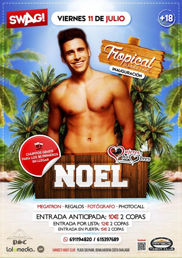 SWAGEventsSpain's tweet photo. ¡Sorteamos 2 entradas para #TropicalSummerParty con @NoelBayarri!

¡Haz RT para participar! ⚠️ http://t.co/wG0l5LqMEV