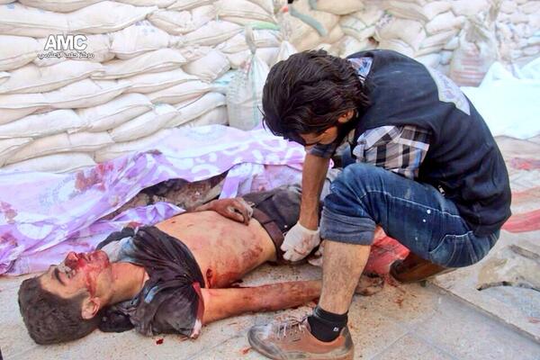 SYRIA_GID's tweet photo. PHOTO: Aftermath of explosive barrel attack conducted by #SAA helicopters #Aleppo #syria4
. http://t.co/lfYqG1dan4