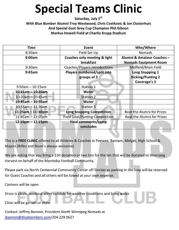 NWNOMADS's tweet photo. Nomads inaugural Special Teams clinic with @BomberAlumni @TroyWestwood @cvety50 Open to all players interested. http://t.co/8HkkeCyZJT