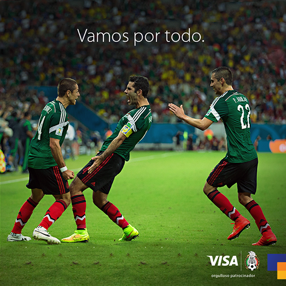 VisaMX's tweet photo. .@miseleccionmx está en octavos y nuestro orgullo en lo más alto. #DondeQuierasEstar http://t.co/FRgWT7CXkD