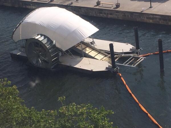 cpiatko's tweet image. NPR story this morning about the water wheel next to the conference hotel #acl14nlp #acl2014 npr.org/2014/06/23/324…