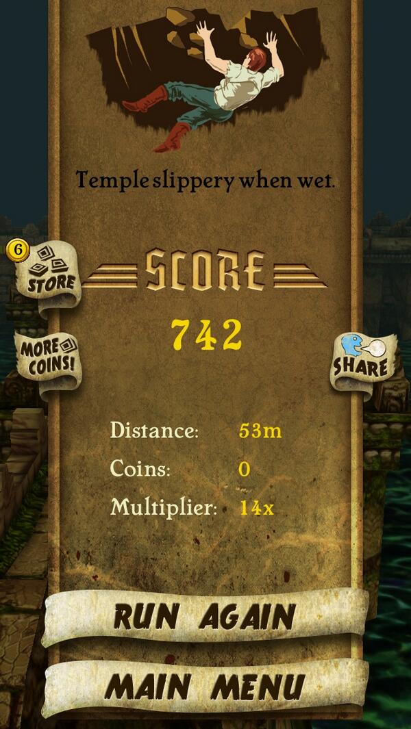 EliteTravelUS's tweet photo. I got 742 points while escaping from demon monkeys. Beat that! http://t.co/1JOx0eICMO #TempleRunp http://t.co/7QoEekW5Fb