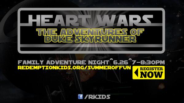 RedemptionGIL's tweet image. Hey parents, just a reminder tomorrow night is Heart Wars. Register your kids NOW! bit.ly/HeartWars #ItsEPIC