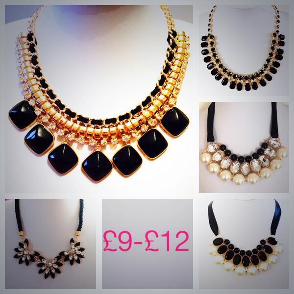 Black classic jewels £9-£12 available online statementboutique.co.uk #eveningjewellery #blackgems #kprs #Tweeturbiz