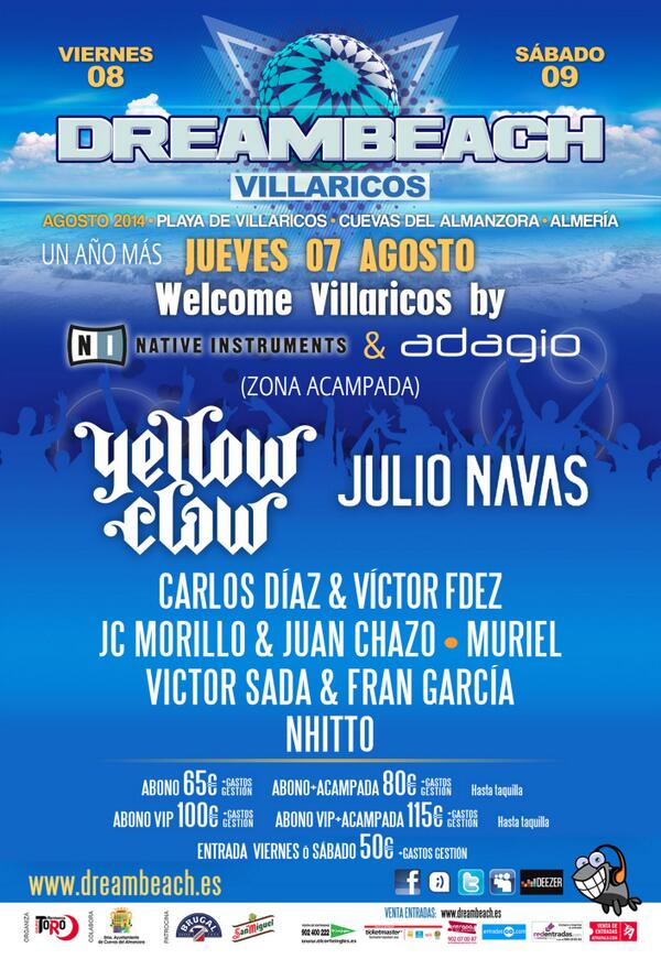 DreambeachFest's tweet photo. Como el año pasado, volvemos a contar con la WELCOME VILLARICOS by NATIVE INSTRUMENTS &amp; ADAGIO #GoVillaricos http://t.co/IB2YfgzH5i