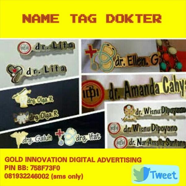 MedicalSecret's tweet image. Untuk sejawat yg butuh nametag/pin/nametag dokter ukir profesional bisa hub kontak BB ini 758F73F0.trims