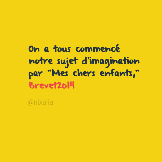 ENumerique's tweet image. "Mes chers enfants", voici la correction du #Brevet2014 en #Français. @Nixalia #brevet #brevetdescolleges #corrige