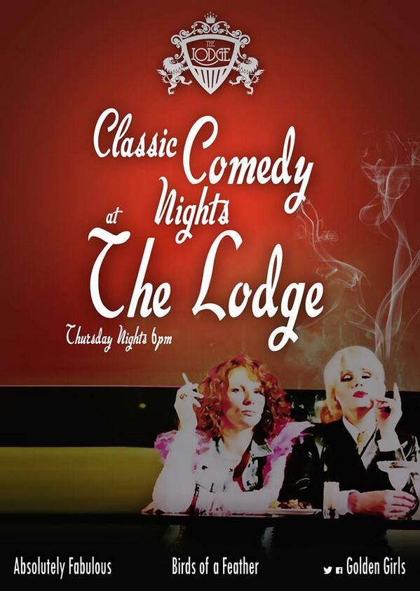 lodgebarMCR's tweet photo. Ab Fab, in the Lodge, with cocktails, and maybe cake, 6pm! #Edina&amp;Patsy #WeCanRelate Oooooo the excitement! :D http://t.co/EXkbL2rtwA