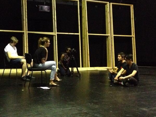 umbrellium's tweet image. .@uah &amp;amp; @dotmancando being interviewed about #Assemblance for #DigitalRevolution @BarbicanCentre by @cranetv