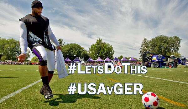 Ravens's tweet photo. We may play football around here, but today we're ALL futbol fans! 

#LetsDoThis #OneNationOneTeam #USA @ussoccer http://t.co/Qhm84SlKtN