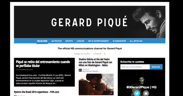 MagdaATQ's tweet image. RT @SmallRivers .@3gerardpique curates each paper by hand news.gerardpique.com #smwl14