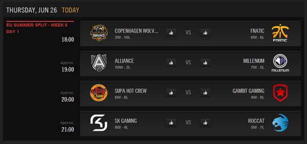 RadioofLegends's tweet photo. Llegamos al ecuador de la competición. Sexta semana de la #LCS Europea, 4 partidos por delante: http://t.co/iH9cajQhWR
