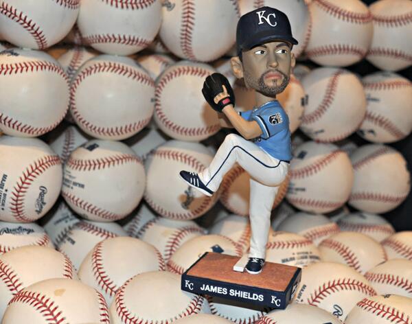 Royals's tweet photo. Where is Mini Game James? Tag guesses w/ #ShieldsBobble for a chance to win a signed version of Saturday's giveaway! http://t.co/V6Cz7KDOzi
