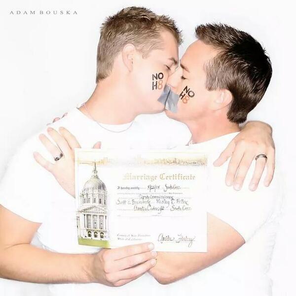 NOH8Campaign's tweet photo. 1 year ago today #SCOTUS struck down Prop 8 and declared DOMA unconstitutional. What a difference a year makes! #NOH8 http://t.co/aRfeVQCLhb