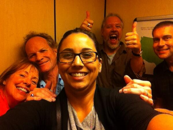 ncaula's tweet photo. Elevator selfie. @glennsmith5 @dpardue1 @BBonTV #funtimes #elevatorshenanigans http://t.co/3nSrugwJTR