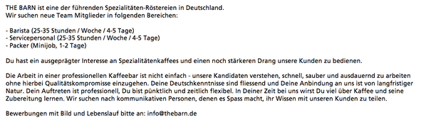 Wir suchen neue Mitarbeiter --> berlin.coffeejobsboard.com