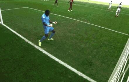 GIF: The Ghana 'keeper reacted to saving a Cristiano Ronaldo header like  Brendan Bugler to winning a free