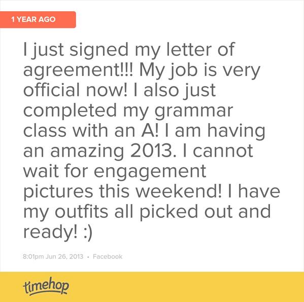 MrsFHowes's tweet photo. Exactly 1 year ago today! (via @timehop) http://t.co/9OLVaCzRDQ http://t.co/olZHs1rEol