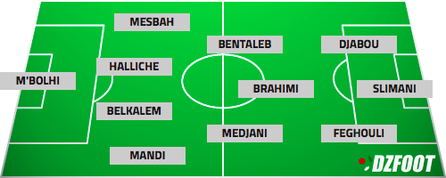 DZfoot's tweet photo. Le onze entrant de l'Algérie #ALGRUS #HALLILOATTACK http://t.co/x15A0rVqtl