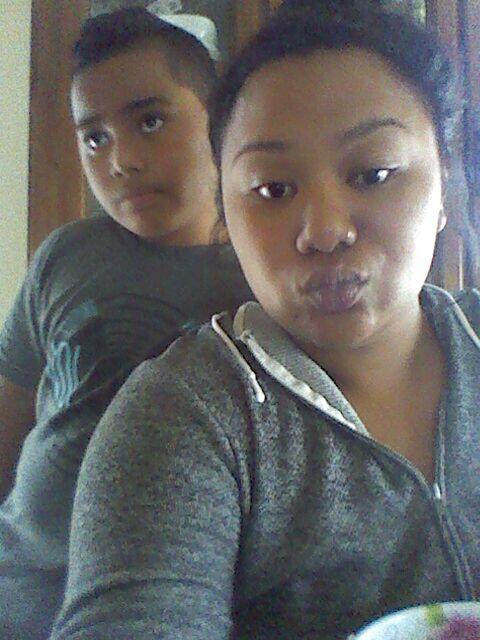 we tryna take a pic but im to busy looking at myself and he to busy watching tv, OH WELL! #Usies #Lilbro