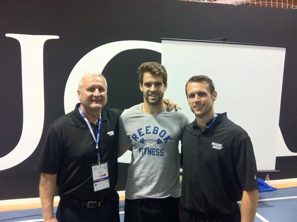 JM_Pla's tweet photo. En el @NSCA_UCAM_14 con Bill Foran y Eric Foran, preparadores físicos de los Miami Heat! Aprendiendo de los mejores!! http://t.co/8LrMCWZFKc