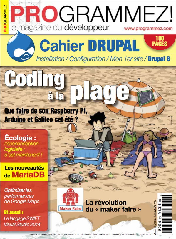 francoistonic's tweet image. #programmez 177 - numéro d&apos;été 100 pages avec Drupal, Arduino, Nokia X, Maps sur Android, regex, écoconception...