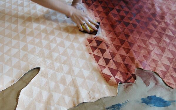 The100Mile's tweet photo. A look inside Avo's #Brooklyn studio. Uncut, hand-dyed leather rugs inspired by anthropology. http://t.co/j3bN8GPEvR http://t.co/BPX6uCQ6RG