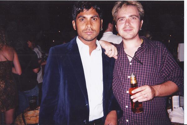 andrewaldrdge's tweet photo. #throwbackthursday Last day of the Lilith Fair Tour, 1998. I was blonde for this tour! With @denmoh1 http://t.co/rfWfZHvsPC