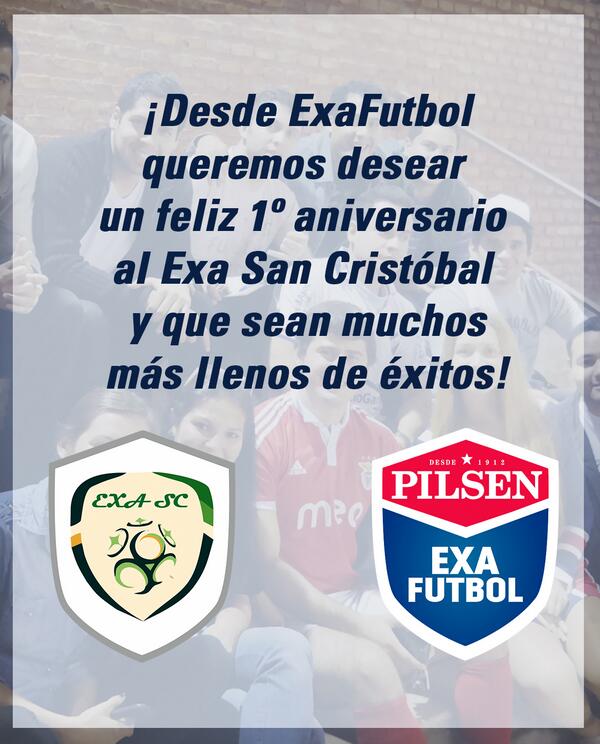Exafutbolpy's tweet photo. ¡Felicidades a los muchachos del @EXASanCristobal! Que cumplan muchos más y llenos de éxitos. ¡Salud! http://t.co/dK43s0TRUl