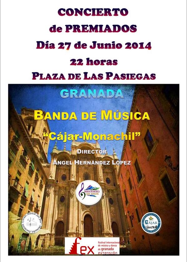 Mañana a las 22 horas, Concierto de Premiados, junto a <a href="/bandaavemaria/">Banda Ave María</a>  y <a href="/churrianabanda/">Churriana Banda (GR)</a>