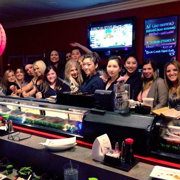 JennMelby's tweet photo. Behind the #sushibar w/ our #sushichef @debisushi &amp; the #YokoYokoSushi team! #bestbirthdayever http://t.co/9ZwgD9RDl5 http://t.co/vd83v8aFGc