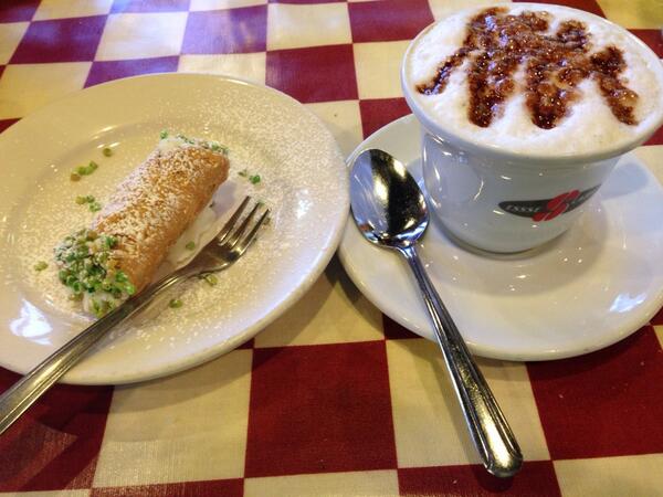 dkurash's tweet photo. #cappuccino n #canoli in Harwood Heights...nice! http://t.co/NkPOABbNwL