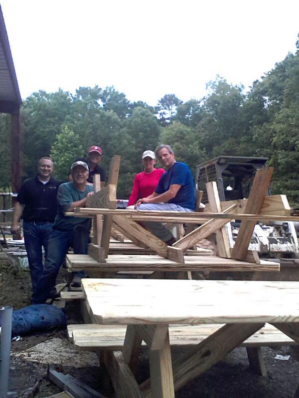<a href="/GBAHB/">GBAHB</a> members built 24 picnic tables n 3.5 hours!  <a href="/11taylorburton/">taylor burton</a> <a href="/Jeremy_R_Wright/">Jeremy R Wright</a> <a href="/matt_morrow/">Matt Morrow</a> Thx all volunteers!