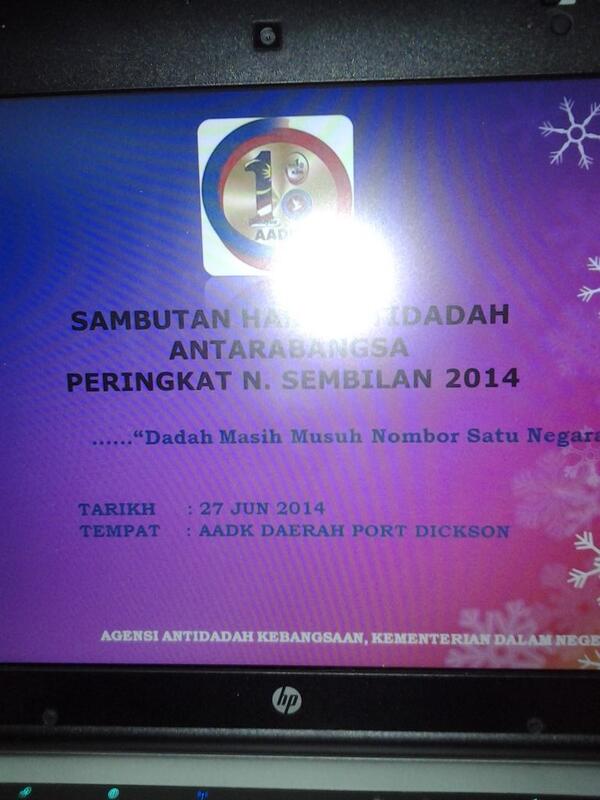 AADKPDickson's tweet photo. Sambutan Hari Antidadah Antarabangsa Peringkat Negeri Sembilan 2014 di AADK PORT DICKSON. http://t.co/DKrURfCuxP