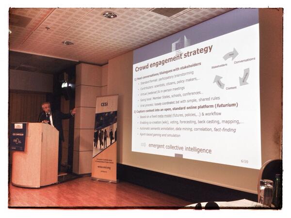 HoratioNelson's tweet image. Franco Accordino from the EC talking about the Futurium crowdplatform. #cesiweb