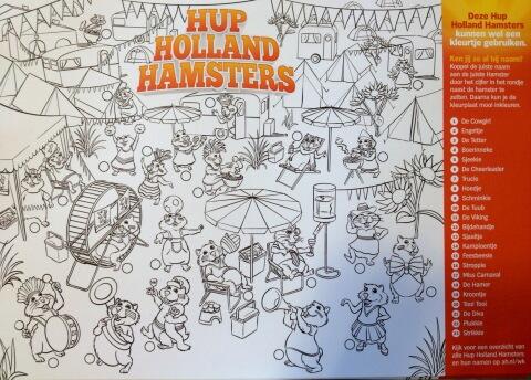Iets leuks voor de kids: een hup Holland hamster kleurplaat! Gratis af te halen bij de klantenservice!