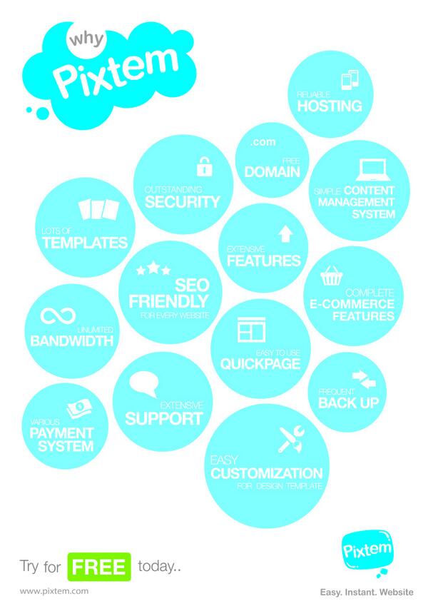 Pixtem's tweet image. Ada banyak alasan kenapa situs Pixtem bisa jadi salah satu marketing 'tools' untuk go online ! #instantwebsite