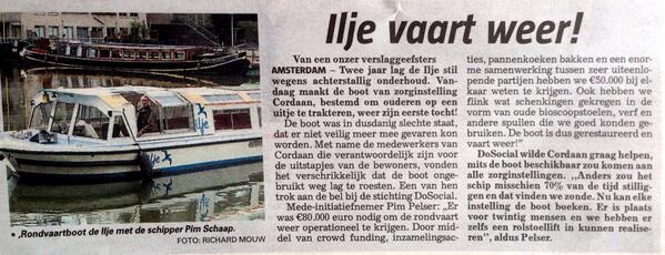 LetsDoSocial's tweet photo. Ilje vaart weer! Vandaag officiële eerste vaart van ilje. #DoSocial #hetbestejaarooit http://t.co/VsW3aMSYvs