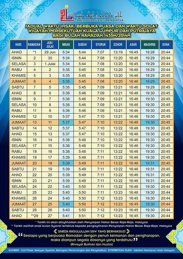 Jadual solat kuala lumpur 2021