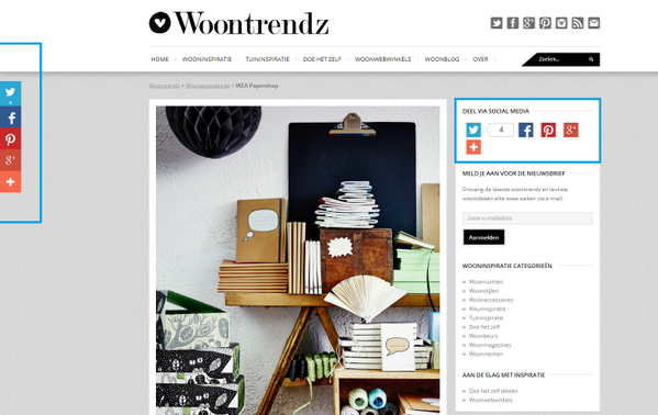 Met de nieuwe share buttons op woontrendz.nl kan je nu nog makkelijker berichten delen - Deel jouw favoriet!